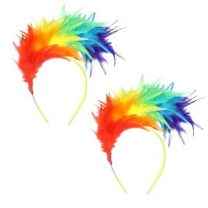 Diademas de plumas coloridas para festas costumeiras